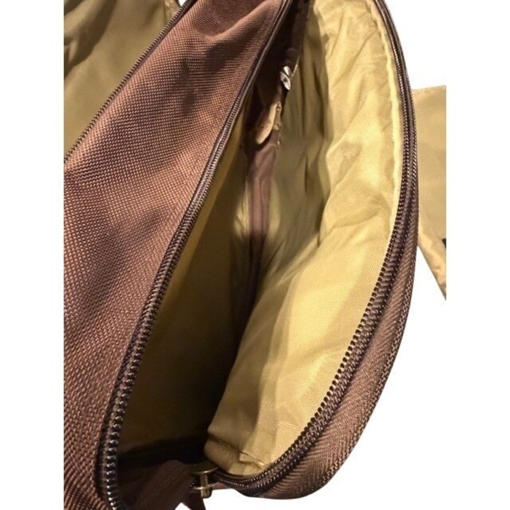 Mossy Oak High Sierra Sport Brown Nylon Leather Satchel Bag Laptop Meeting EUC - Picture 7 of 11